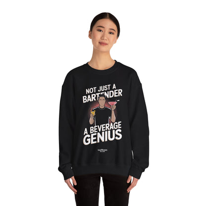 "Not just a bartender a beverage genius" Bartender Sweatshirt