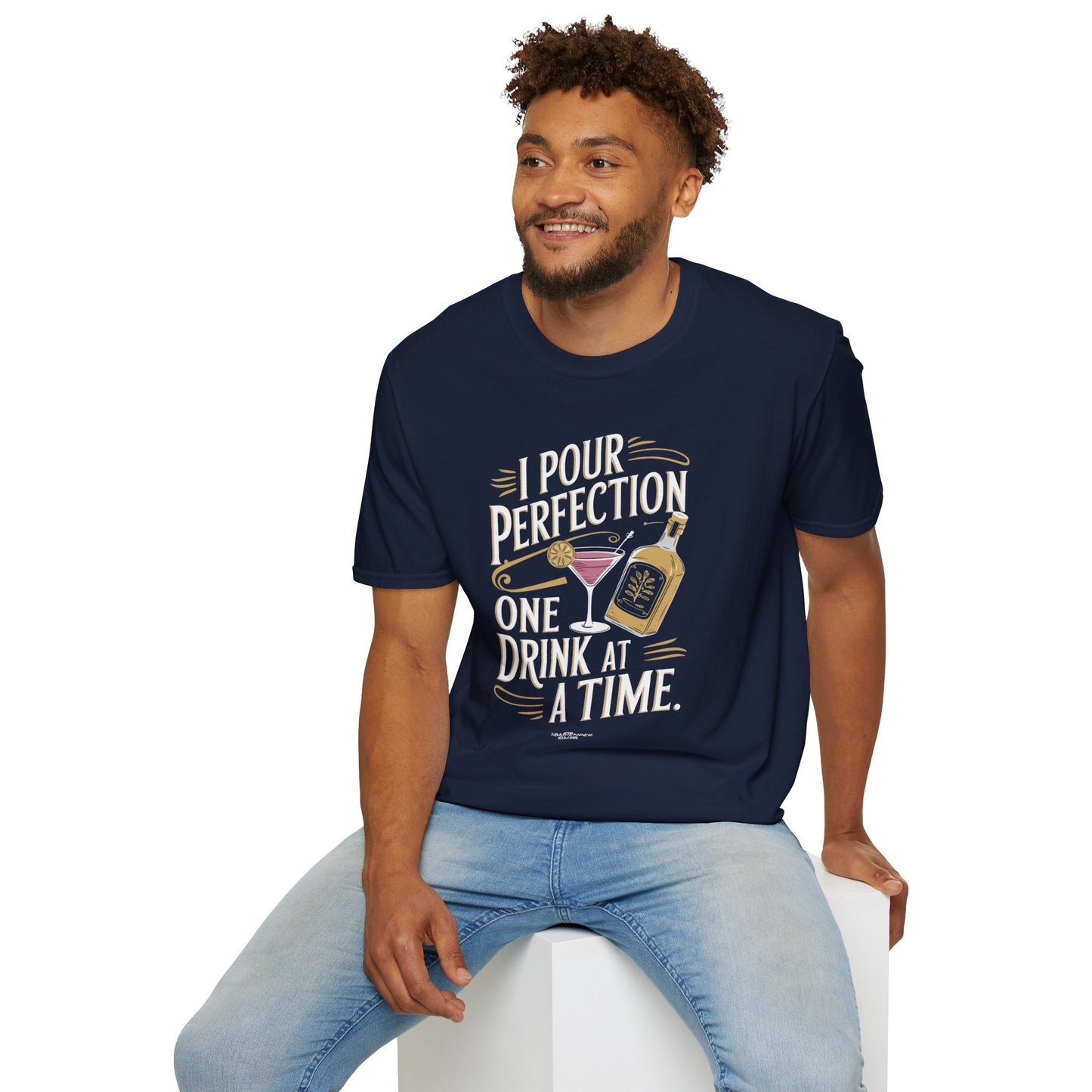 "I Pour Perfection One Drink at a Time" Bartender Tee