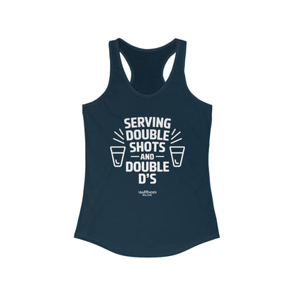 "Serving Double Shots and Double" Women's Bartender Tank Tops