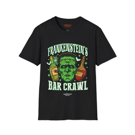 "Frankensteins Bar Crawl" Halloween Bartender Softstyle T-Shirt