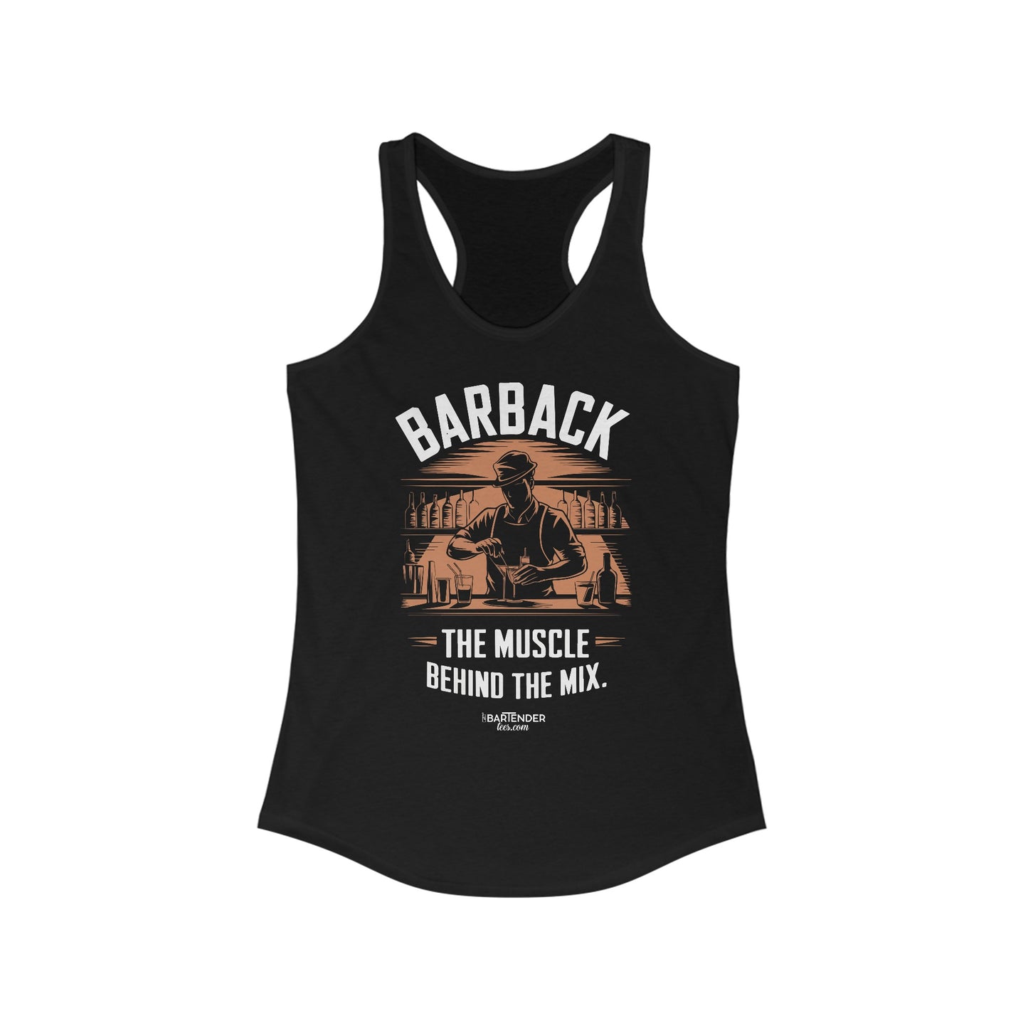 "Barback the muscle behind the mix" Women's Bartender Tank Tops