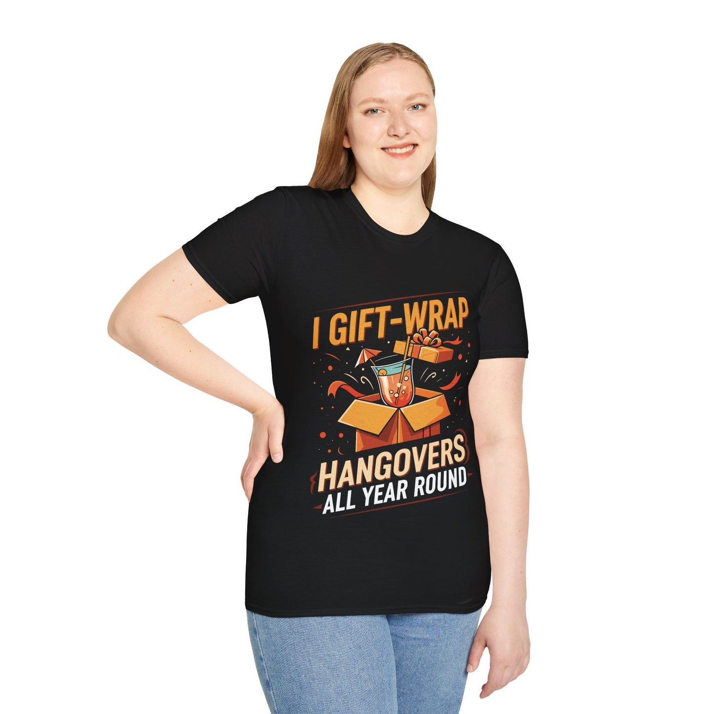 "I Gift-Wrap Hangovers All Year Round" Unisex Softstyle T-Shirt