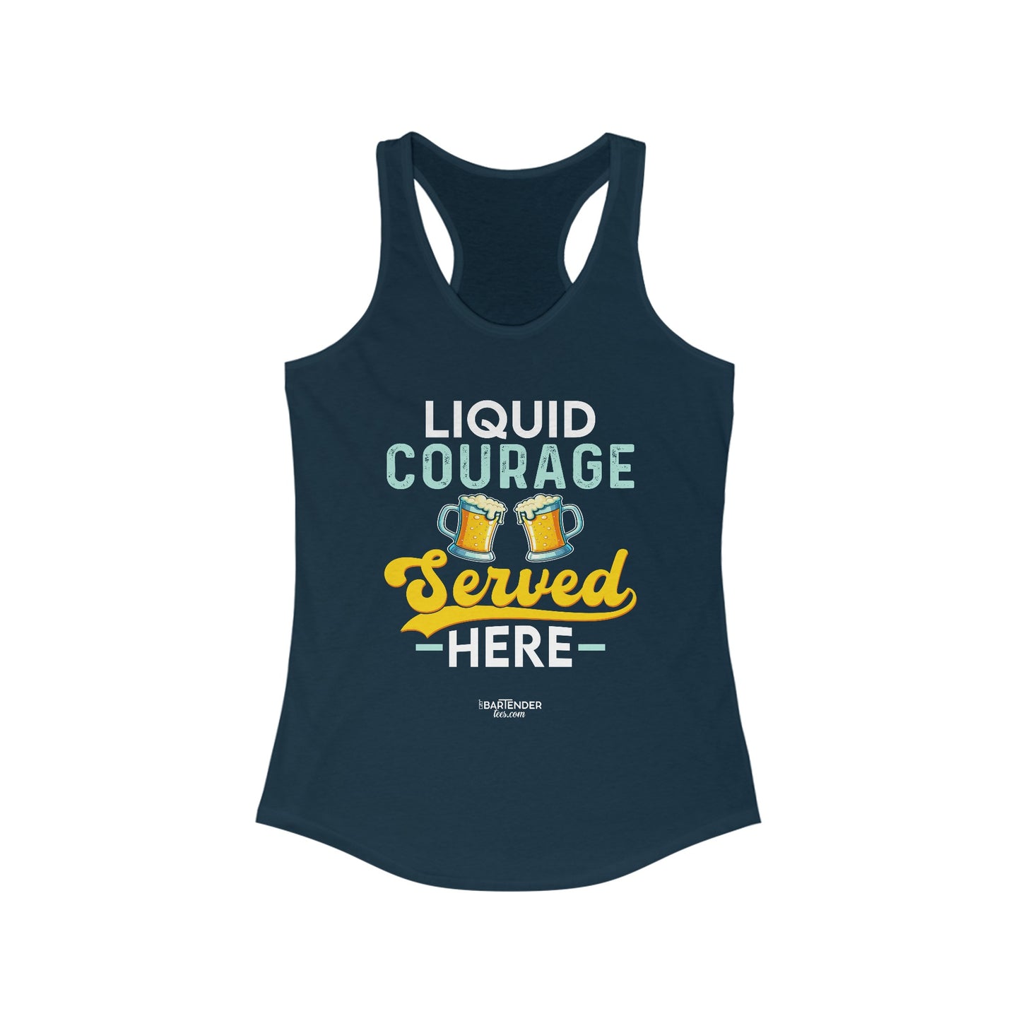 "Liquid courage served here" Women's Bartender Tank Tops