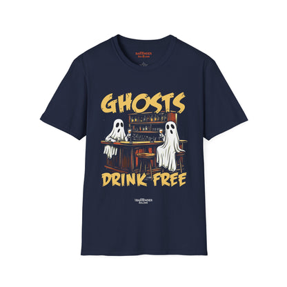 "Ghosts Drink Free" Halloween Bartender Softstyle T-Shirt