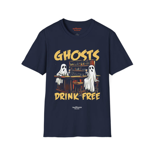 "Ghosts Drink Free" Halloween Bartender Softstyle T-Shirt