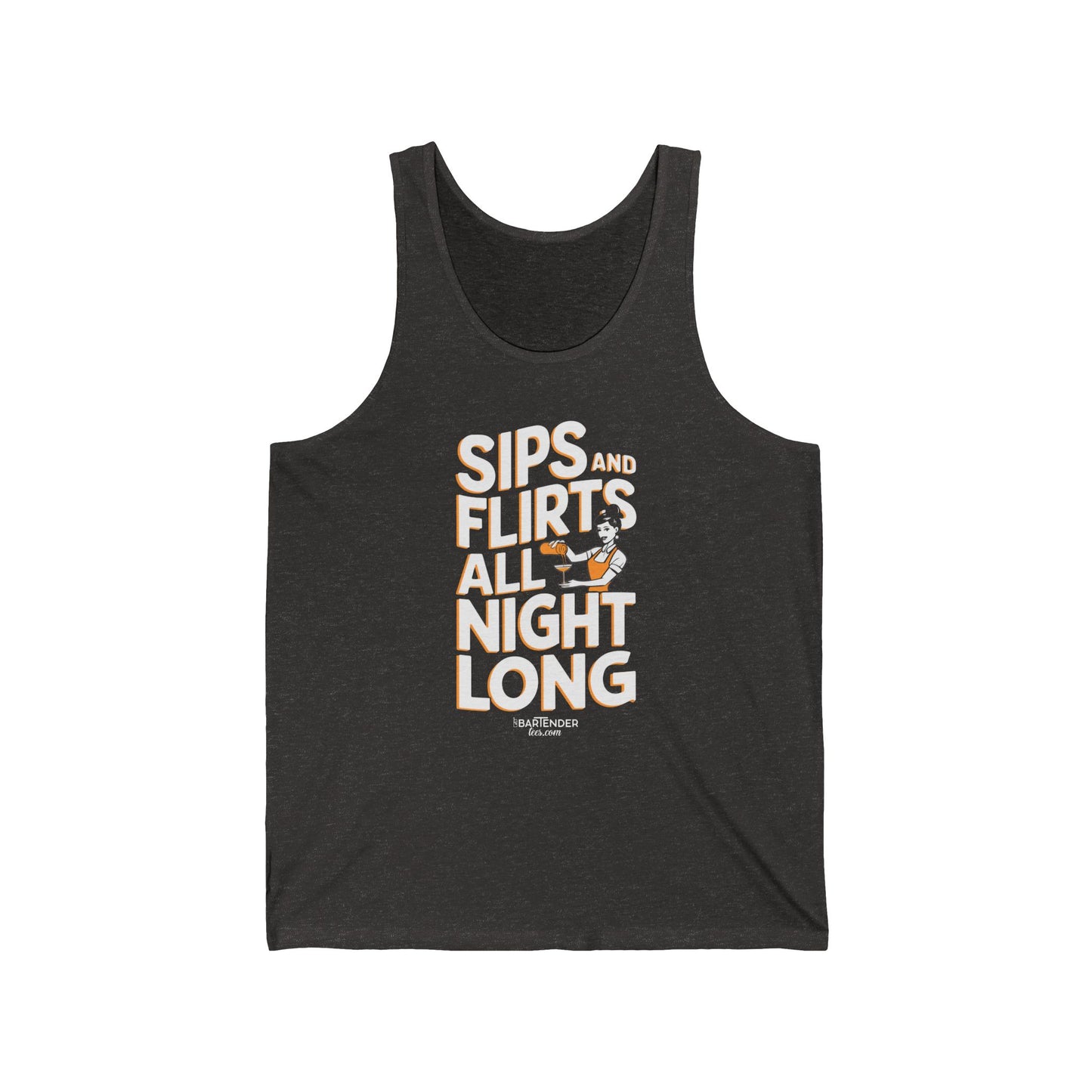 "Sips and flirts all night long" Men’s Bartender Tank Top