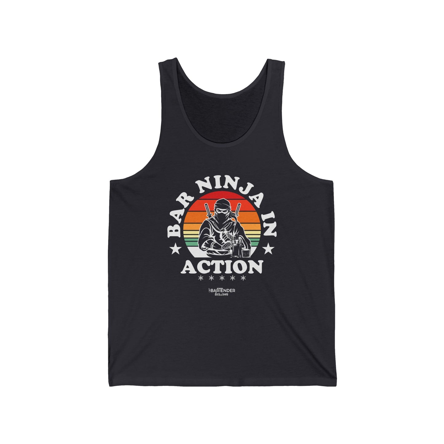 "Bar Ninja in action color" Men’s Bartender Tank Top