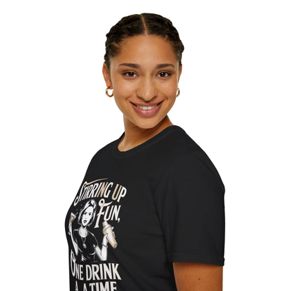 "Stirring Up Fun, One Drink at a Time" Softstyle T-Shirt