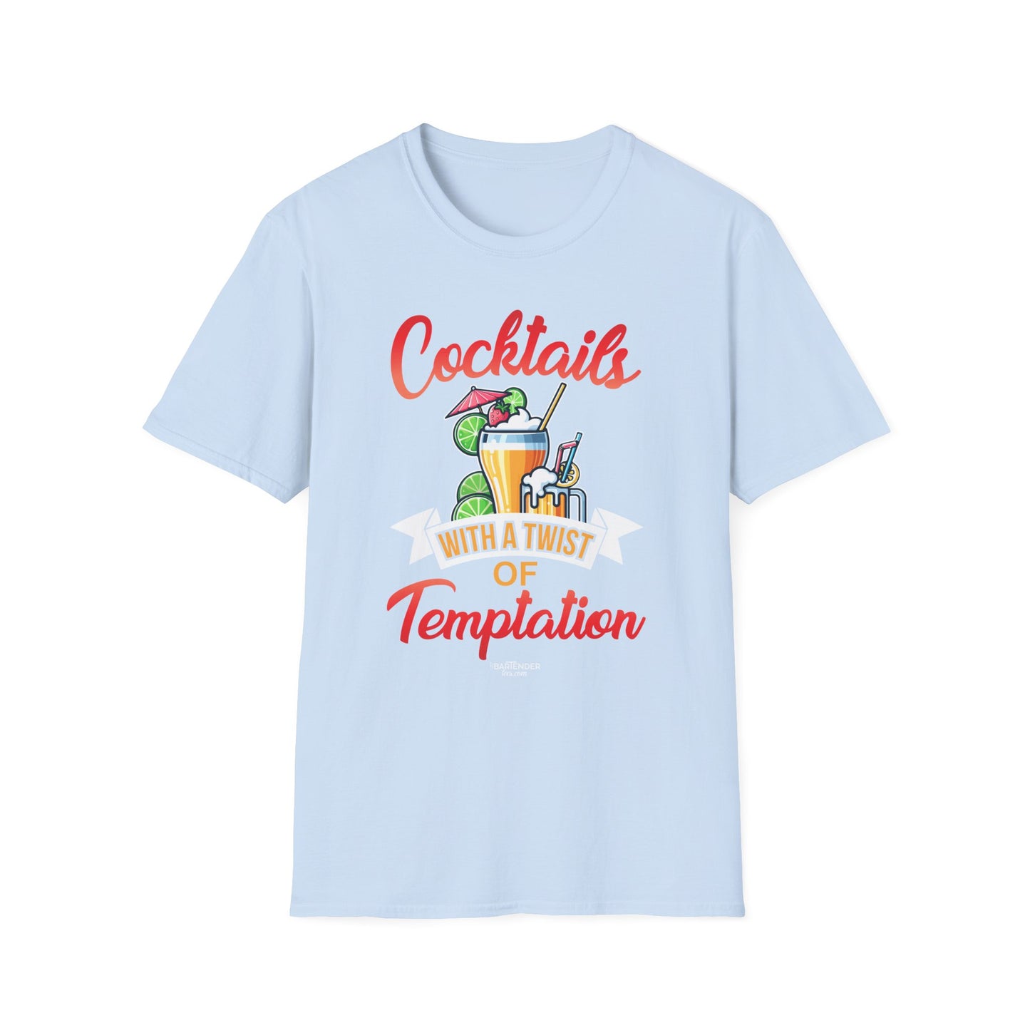 "Cocktails with a Twist of Temptation" Bartender T-shirt