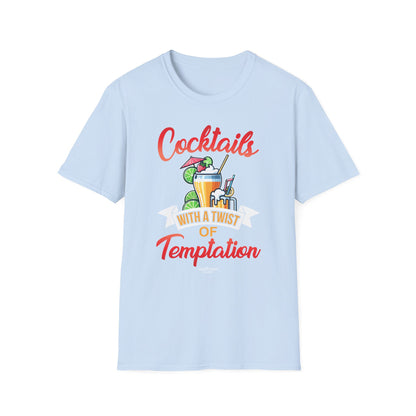 "Cocktails with a Twist of Temptation" Bartender T-shirt