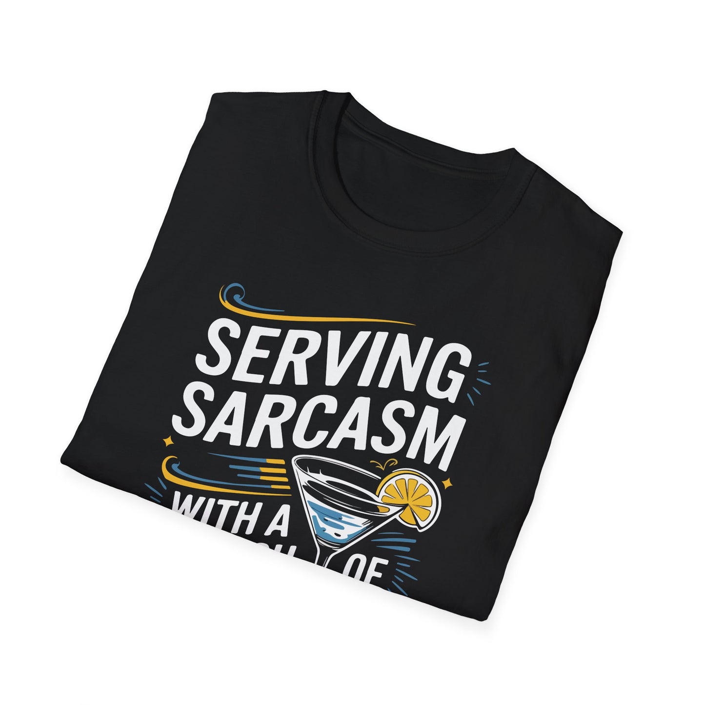 "Serving Sarcasm with a Splash of Vodka" Unisex Softstyle T-Shirt