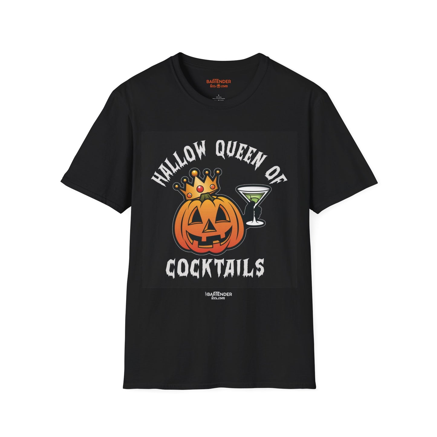 "Hallow Queen of Cocktails" Halloween Bartender Softstyle T-Shirt