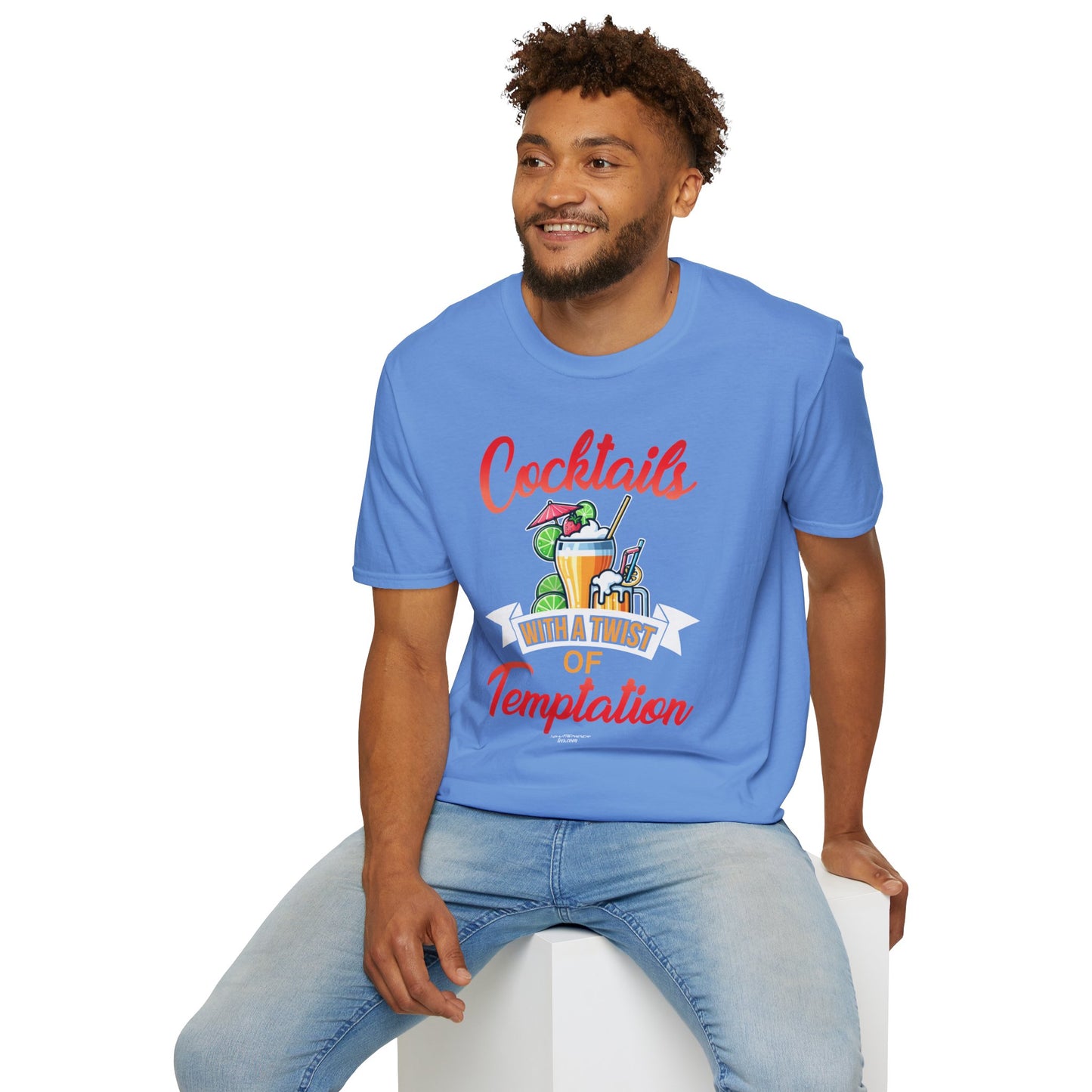 "Cocktails with a Twist of Temptation" Bartender T-shirt