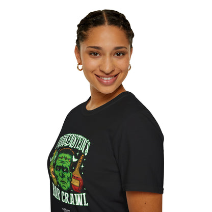 "Frankenstein's Bar Crawl" Softstyle Unisex Halloween T-Shirt