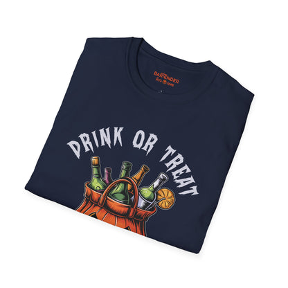 "Drink Or Treat" Halloween Bartender Softstyle T-Shirt