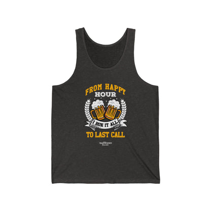 "From Happy Hour to Last Call, I Run It All" Men’s Bartender Tank Top