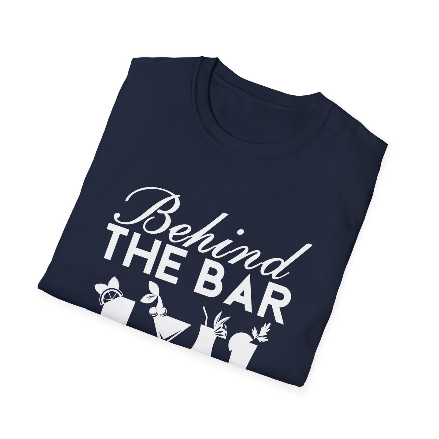 "Behind the Bar, But Stealing the Show" Men's Bartender Softstyle T-Shirt