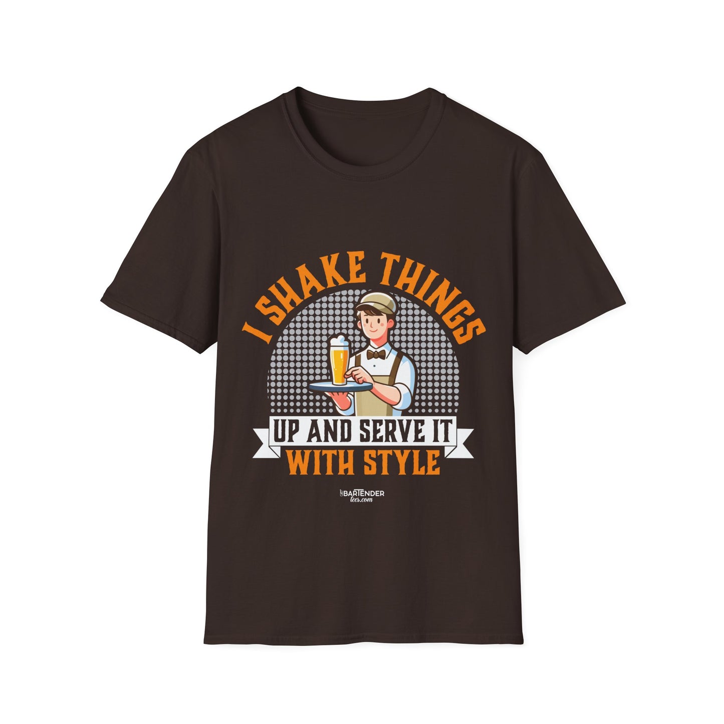 "I shake things up and serve it with style" Men's Bartender Softstyle T-Shirt