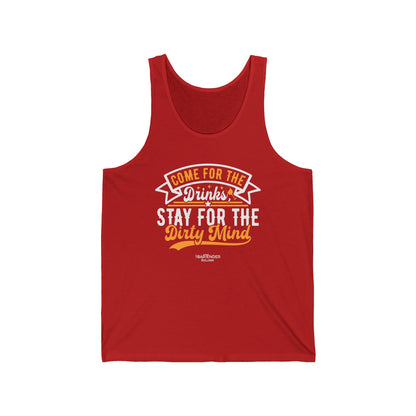 "Come for the Drinks Stay for the Dirty Mind" Men’s Bartender Tank Top