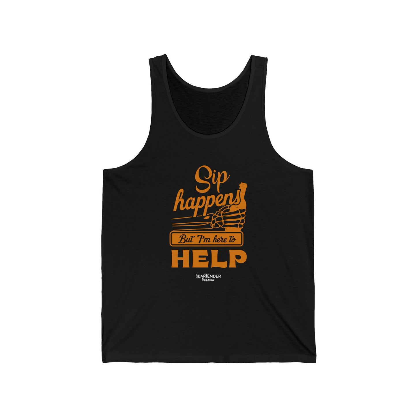 "Sip happens, but Im here to help" Men’s Bartender Tank Top