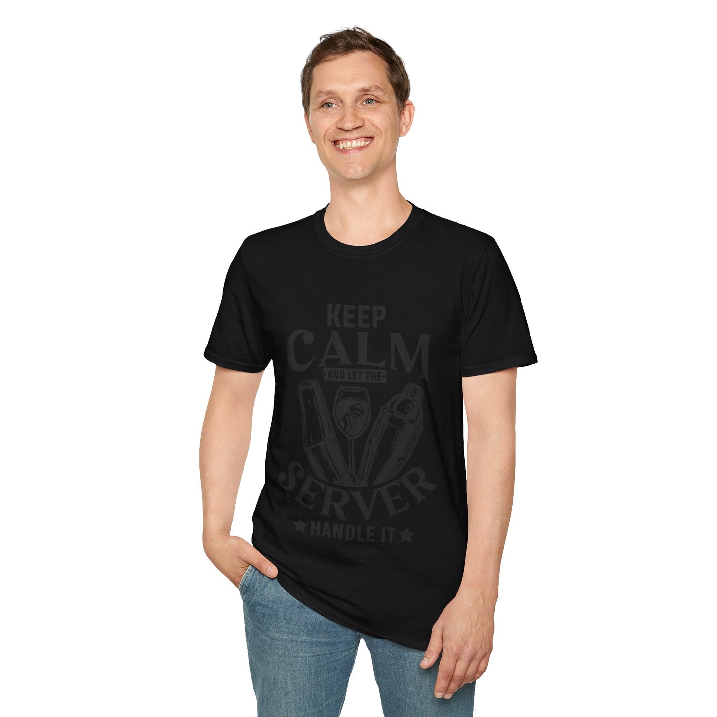 "Keep Calm and Let the Server Handle It" Unisex Softstyle T-Shirt