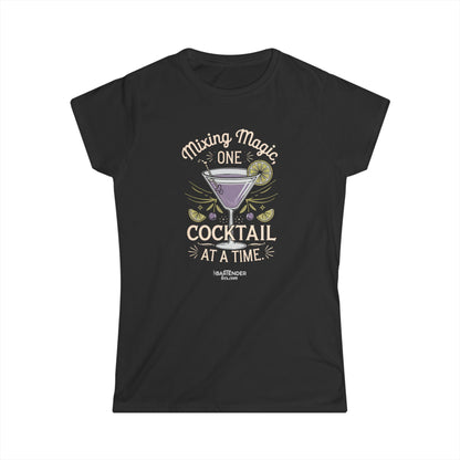 "Mixing magic one cocktail at a time" Women's Bartender Tee