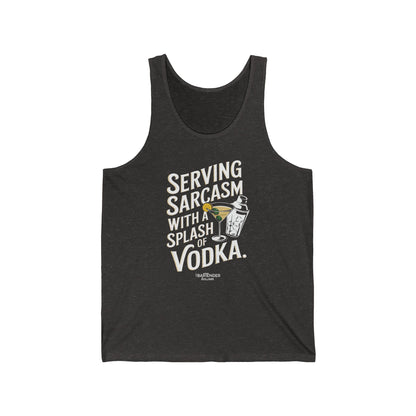 "Serving sarcasm with a splash of vodka" Men’s Bartender Tank Top