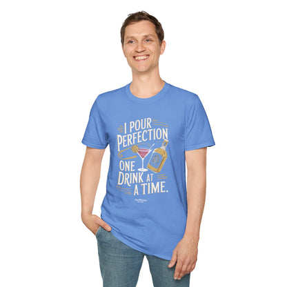 "I Pour Perfection One Drink at a Time" Bartender Tee