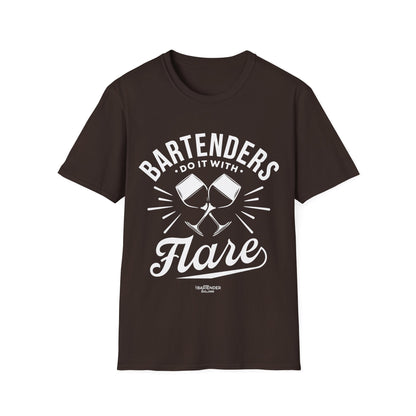 "Bartenders do it with flair" Men's Bartender Softstyle T-Shirt