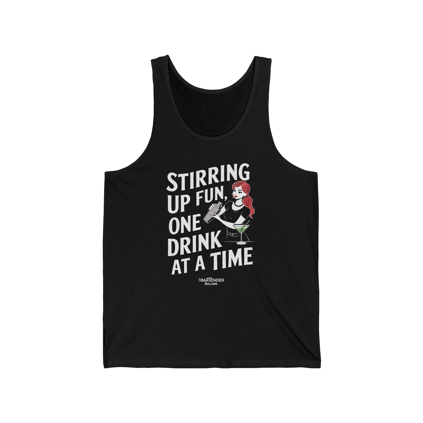 "Stirring up fun one drink at a time" Men’s Bartender Tank Top