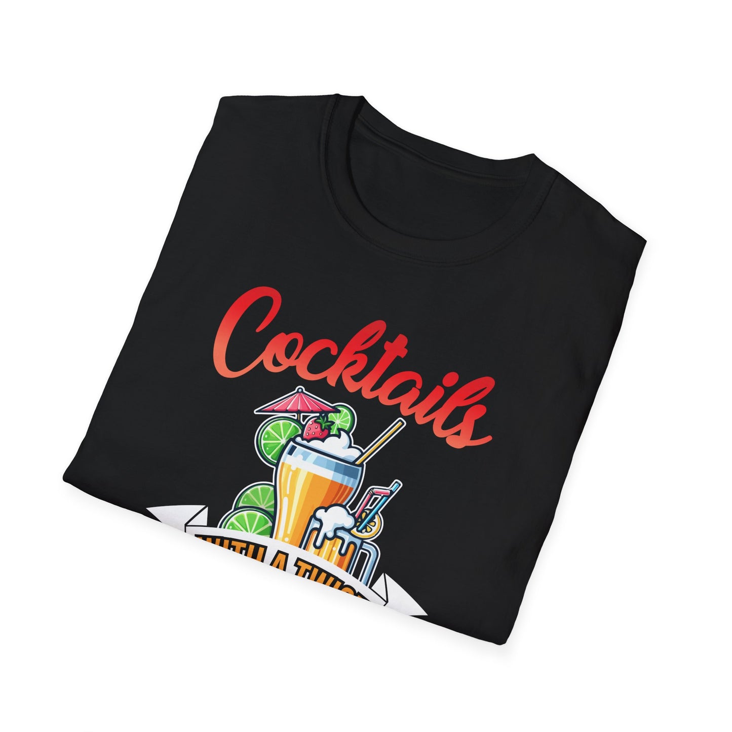 "Cocktails with a Twist of Temptation" Bartender T-shirt