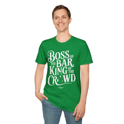 "Boss of the Bar, King of the Crowd" Men's Bartender Tee