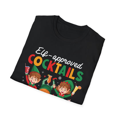 "Elf-Approved Cocktails Coming Right Up" Unisex Softstyle T-Shirt