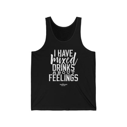 "I have mixed drinks about feelings" Men’s Bartender Tank Top