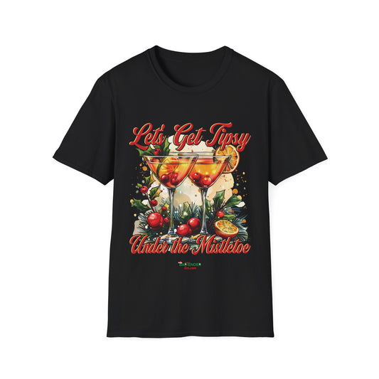 “Let’s Get Tipsy Under the Mistletoe” Unisex Softstyle T-Shirt