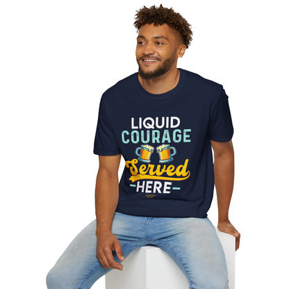 "Liquid Courage Served Here" Unisex Softstyle T-Shirt