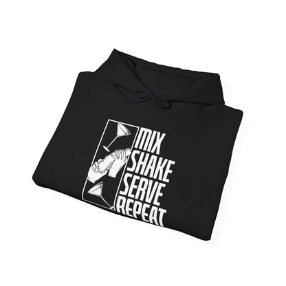 "Mix shake serve repeat" Bartender Hooded Sweatshirt