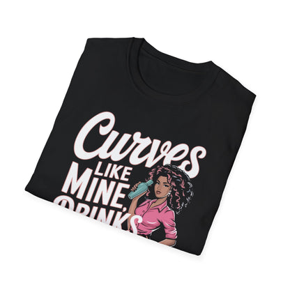 "Curves like mine drinks like yours" Men's Bartender Softstyle T-Shirt