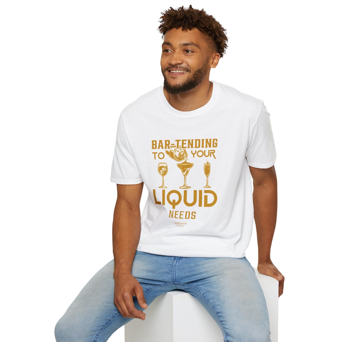 "Bar-Tending to Your Liquid Needs" Men's Bartender Tee