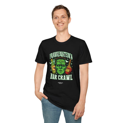 "Frankenstein's Bar Crawl" Softstyle Unisex Halloween T-Shirt