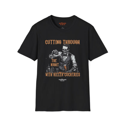 "Cutting through the Night with Killer Cocktails" Halloween Bartender Softstyle T-Shirt