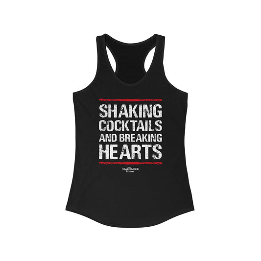 "Shaking cocktails and breaking hearts" Women's Bartender Tank Tops