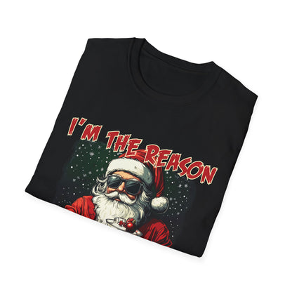 “I’m the Reason Santa Drinks” Unisex Softstyle T-Shirt