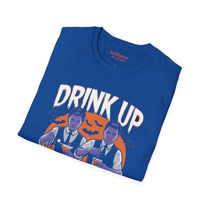 "Drink Up Before I Hex You" Halloween Bartender Softstyle T-Shirt