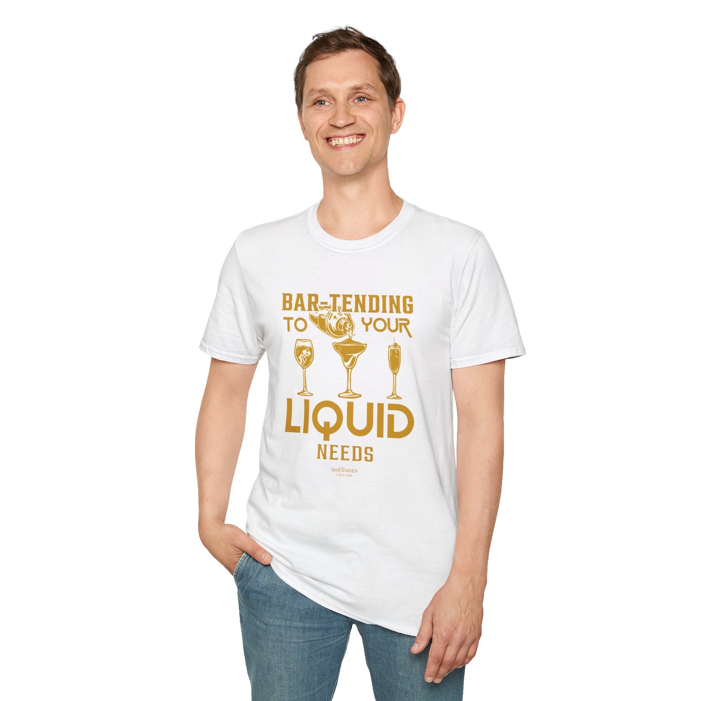 "Bar-Tending to Your Liquid Needs" Men's Bartender Tee