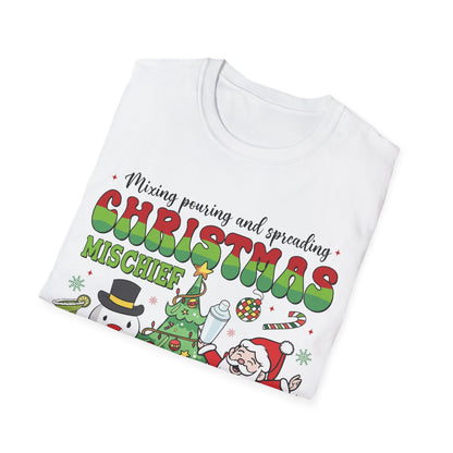 "Mixing, Pouring, and Spreading Christmas Mischief" Unisex Softstyle T-Shirt