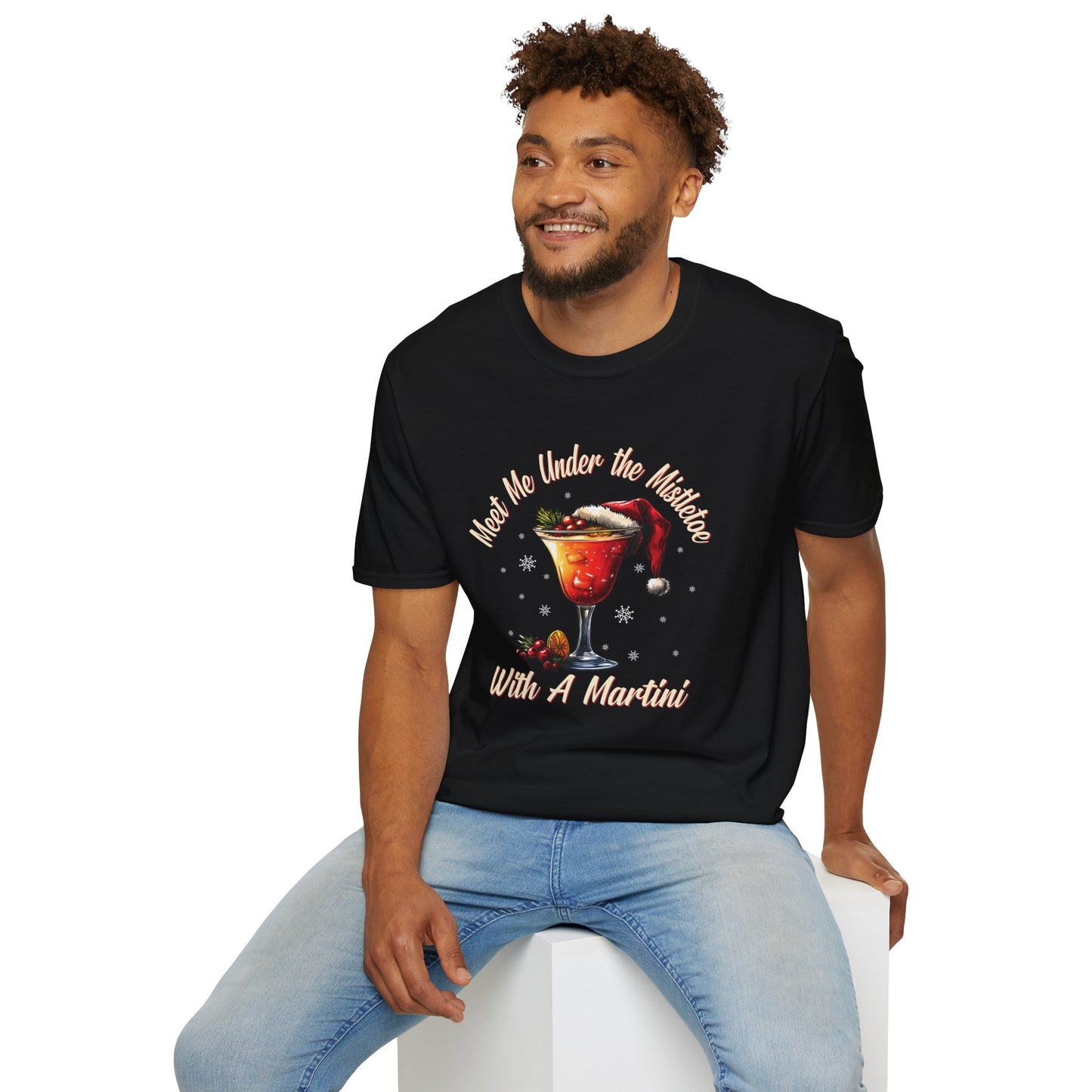 "Meet Me Under the Mistletoe with a Martini" Softstyle T-Shirt