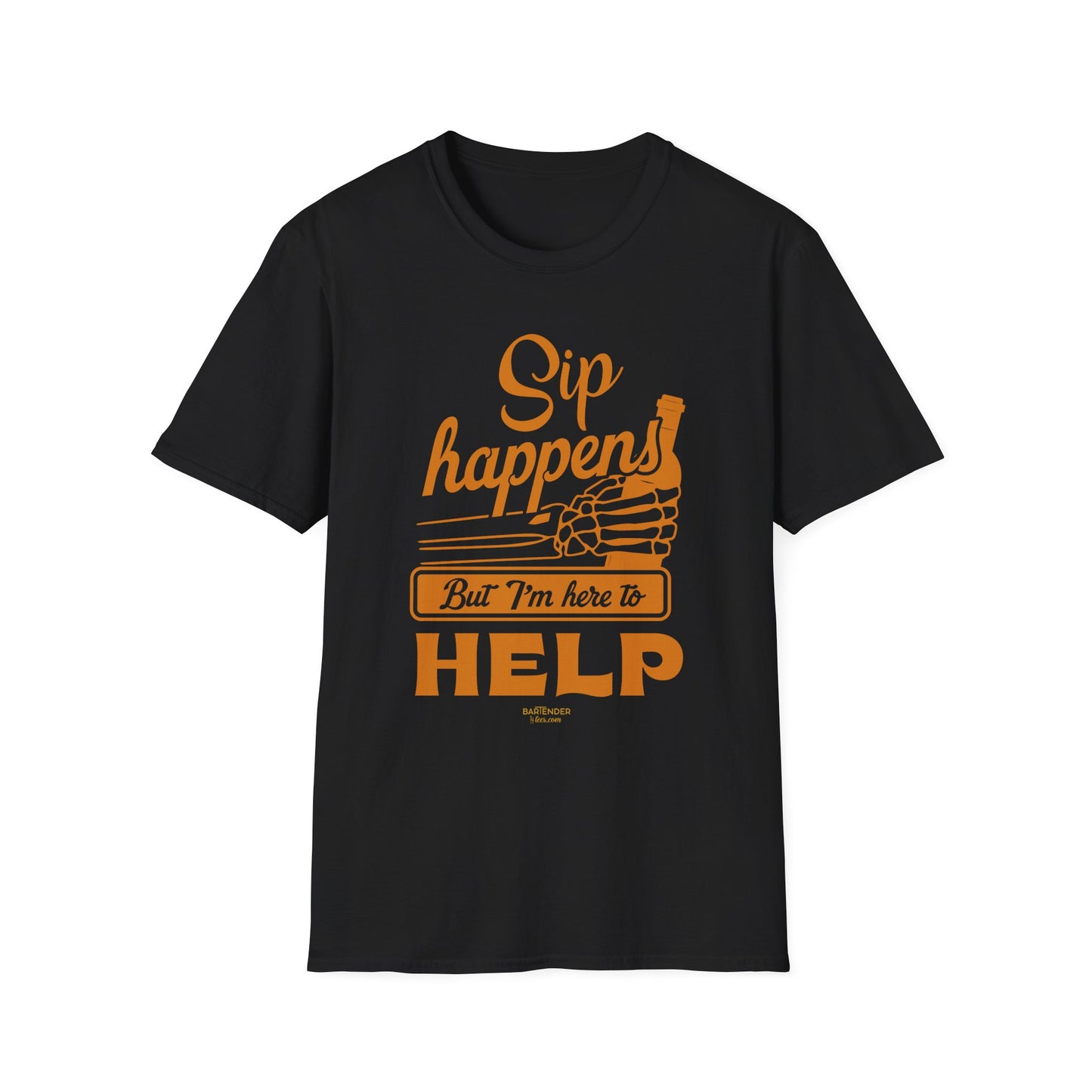 "Sip Happens But I'm Here to Help" Men's Bartender Tee