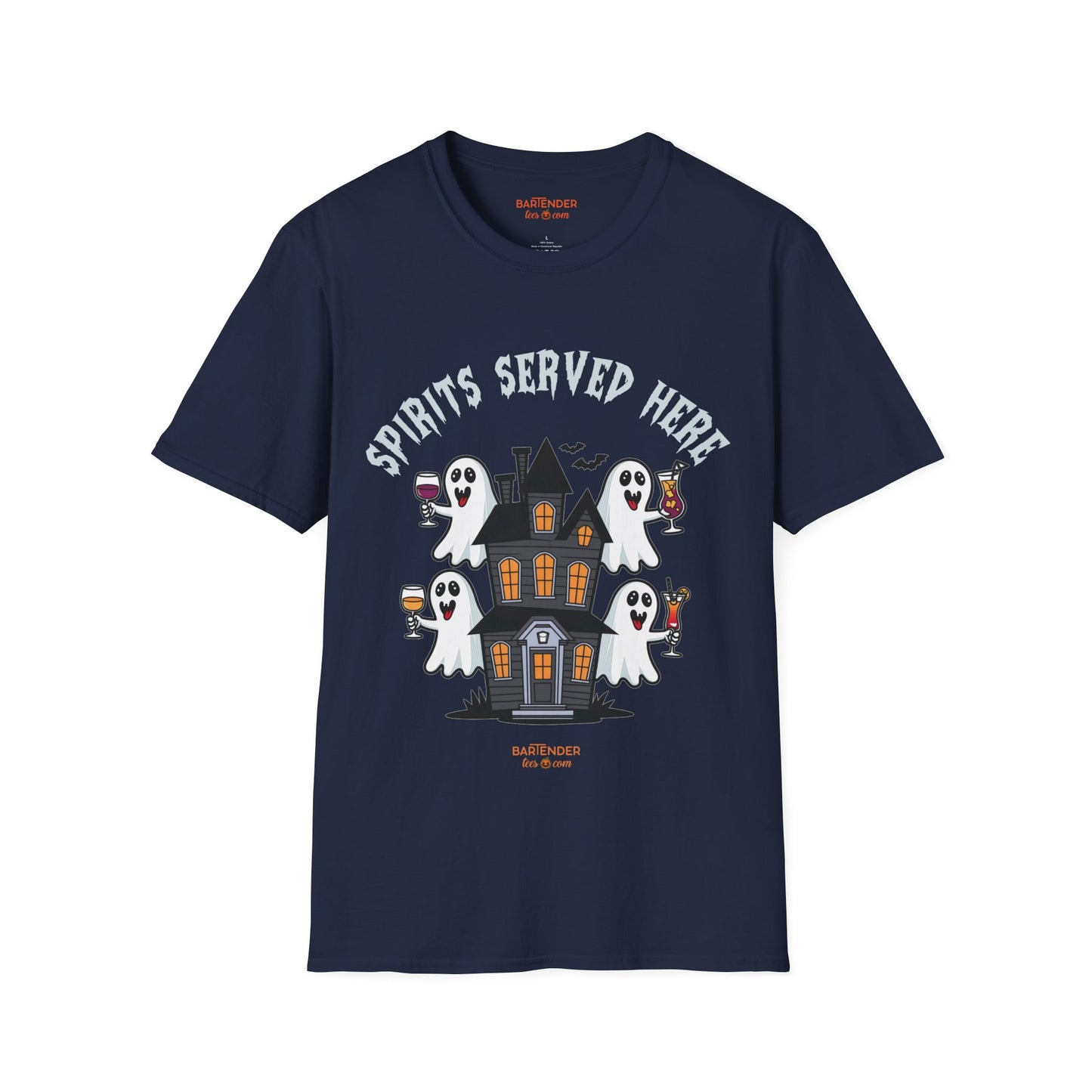 "Spirits Served Here" Halloween Bartender Softstyle T-Shirt