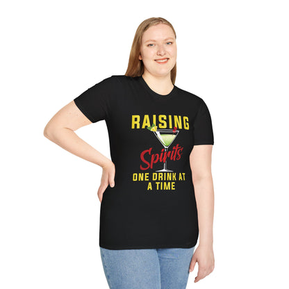 "Raising Spirits One Drink at a Time" Unisex Softstyle T-Shirt